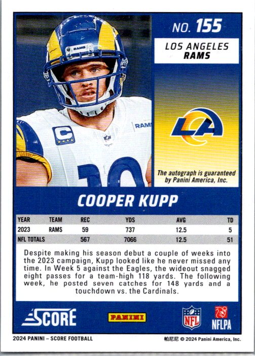 SCORE FOOTBALL #155 COOPER KUPP GOLD AU