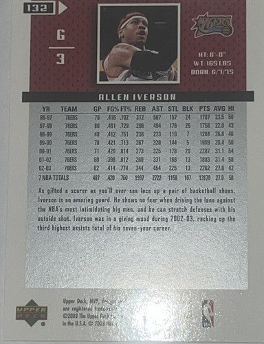 Allen Iverson #132 2003 Upper Deck MVP