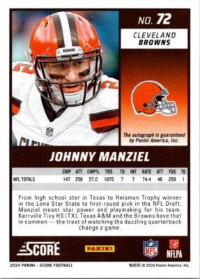 SCORE FOOTBALL #72 JOHNNY MANZIEL AU