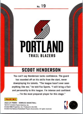 2023-24 Donruss #19 Scoot Henderson Franchise Features