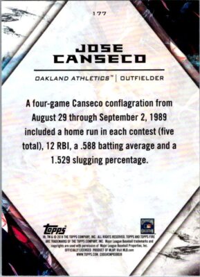 2018 Topps Fire #177 Jose Canseco