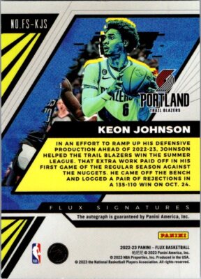 2021 Panini Chronicles Draft Picks #FRA-KJ Keon Johnson AUTO