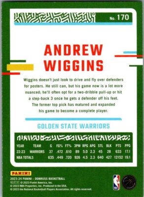 2023-24 Donruss #170 Andrew Wiggins Green Laser Holo