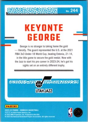 2023-24 Donruss #244 Keyonte George Green Laser Holo