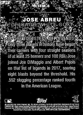 2018 Topps #LITM-8 Jose Abreu Legends in the Making Black (Series 2)