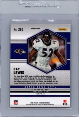 2021 Panini Mosaic #290 Ray Lewis Prizm Green
