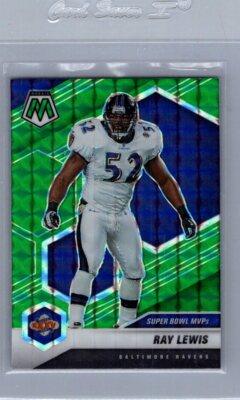 2021 Panini Mosaic #290 Ray Lewis Prizm Green