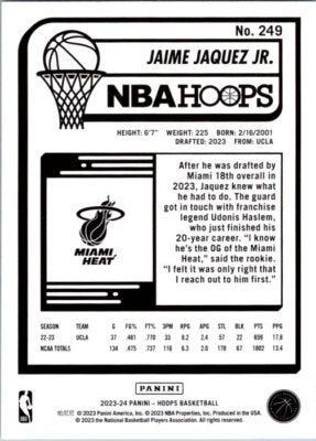 2023-24 Hoops #249 Jaime Jaquez Jr. WINTER RC