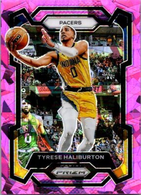 PRIZM #102 TYRESE HALIBURTON CRACKED ICE PINK