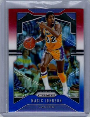 PRIZM #25 MAGICE JOHNSON RED/BLUE/WHITE HOF