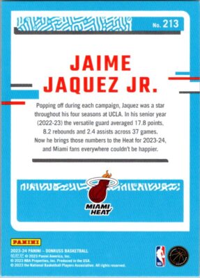 2023-24 Donruss #213 Jaime Jaquez Jr. RC