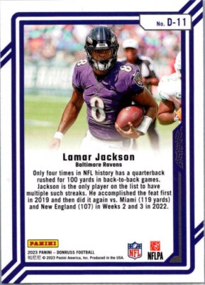 DONRUSS #D-11 LAMAR JACKSON FOIL