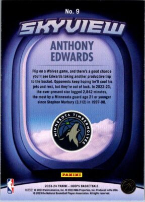 2023-24 Hoops Winter #9 Anthony Edwards Skyview