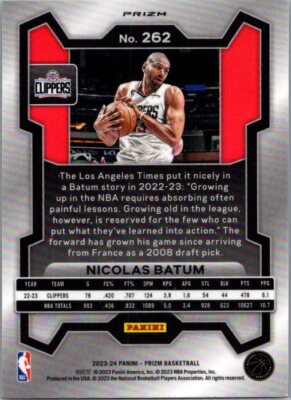 2023-24 Panini Prizm #262 Nicolas Batum Prizms Silver