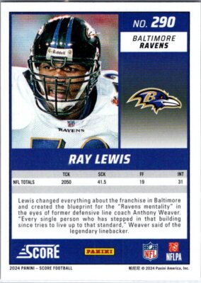 SCORE FOOTBALL #290 RAY LEWIS RED ZONE 17/20