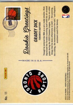 2023-24 Hoops #11 Gradey Dick Rookie Greetings
