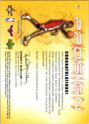 2003-04 Upper Deck MVP #DJ DerMarr Johnson ProSign