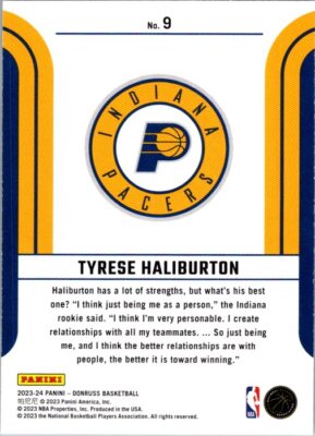 2023-24 Donruss #9 Tyrese Haliburton Franchise Features