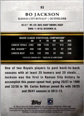 2019 Topps Gold Label #85 Bo Jackson