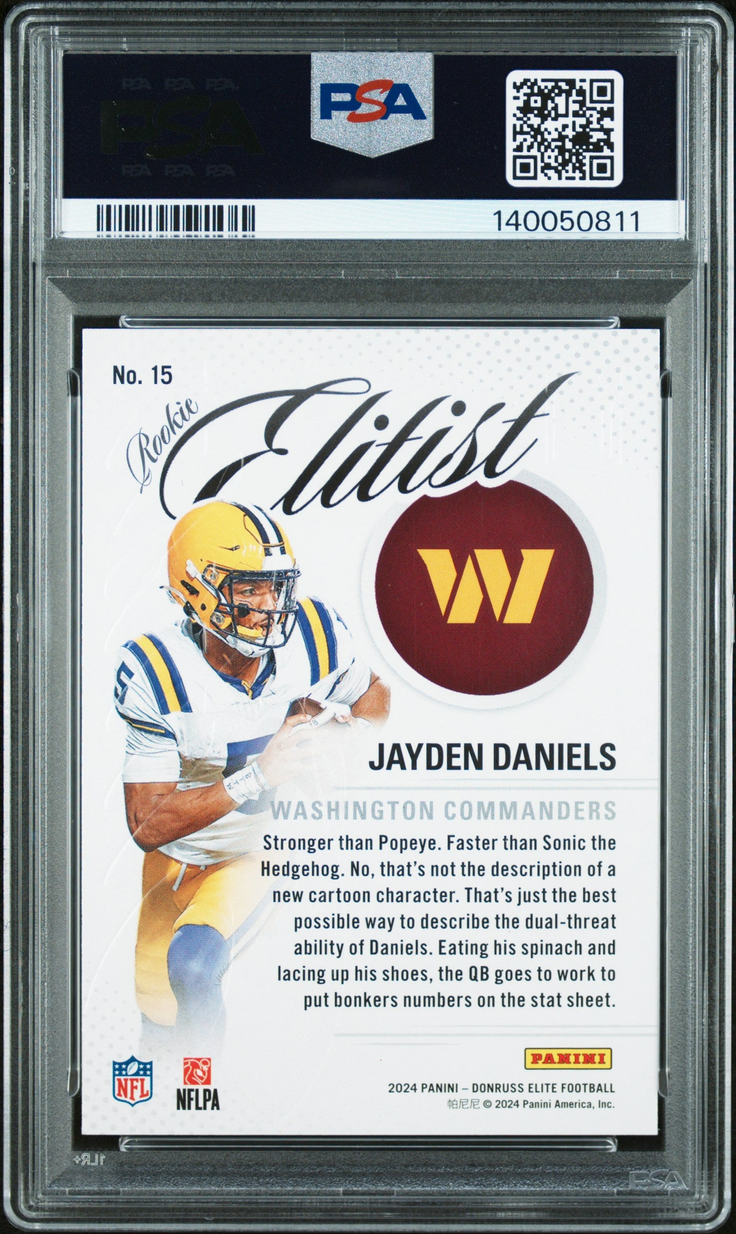 2024 Panini Donruss Elite Rookie Elitist #15 Jayden Daniels RC🔥 PSA 9