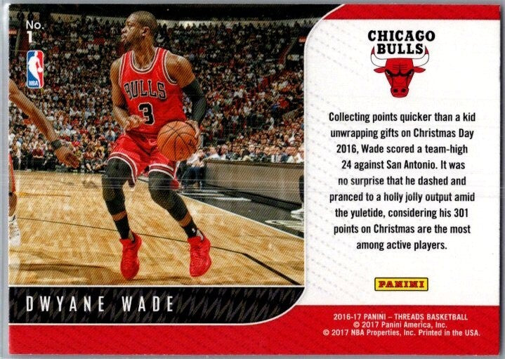 2016-17 Panini Threads #1 Dwyane Wade Front-Row Seat Century
