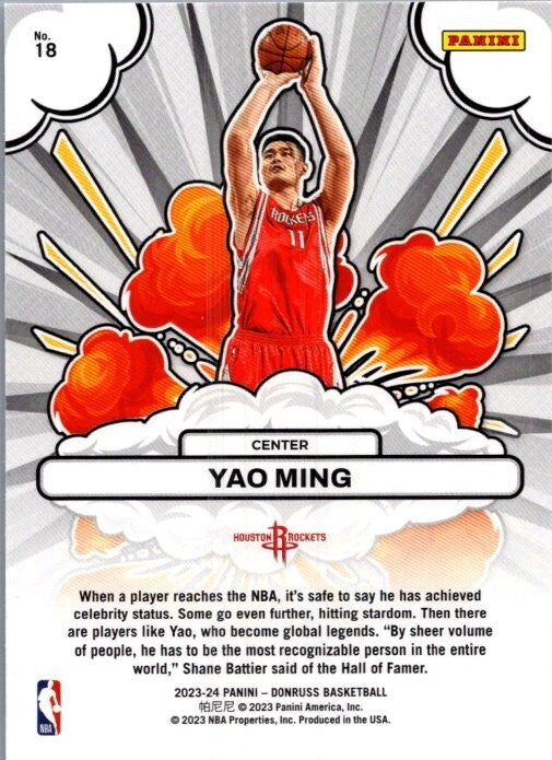 2023-24 Panini Donruss - Yao Ming #18 Bomb Squad Insert Houston Rockets - NM