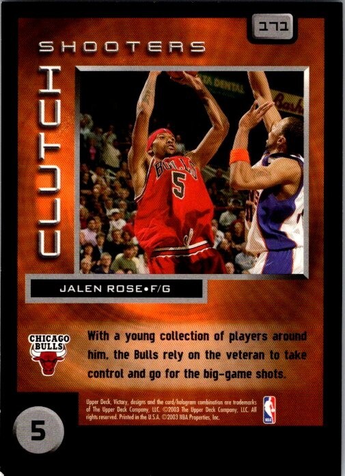 2003-04 Upper Deck Victory JALEN ROSE #171 CLUTCH SHOOTERS