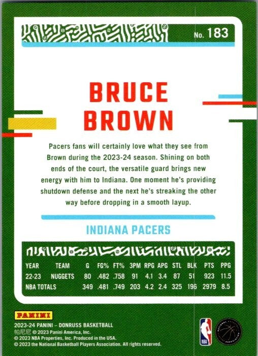 2023-24 Donruss Basketball Bruce Brown # 183 Silver Laser Halo 67/149