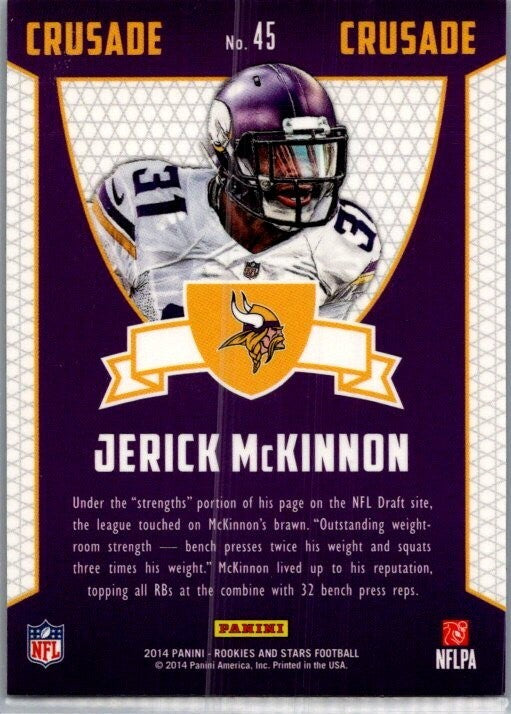 2014 Rookies and Stars Rookie Crusade Blue #45 Jerick McKinnon RC Vikings /49