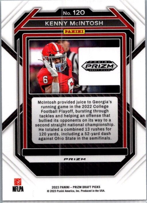 2023 Panini Prizm Draft Picks Kenny Mcintosh #120 RC Rookie Halo Prizm
